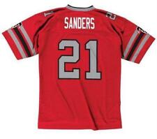Deion Sanders Atlanta Falcons NFL 1989 Red Throwback Jersey Tops Shirts picture