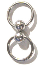 14g 7/16 Guiche Frenum Double Door Knocker Ear Septum Hoop Prince Albert Sexy picture