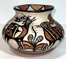 VTG Santo Domingo Kewa Pueblo ROSE PACHECO Signed Handmade Clay NM Pottery Vase picture