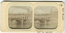 Vintage Stereoview Day/Night - Carrousel Bridge, Paris illuminé Albumen c.1870 picture