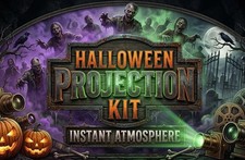 HOLIDAY PROJECTION - Halloween Kit: 13 Effects, LED Projector & Screen picture
