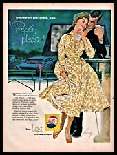 1958 PEPSI-COLA AD Couple at Snack Stand at Drive-In Movie  picture