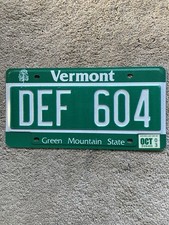 2003 Vermont License Plate - DEF 604 - Nice Natural picture