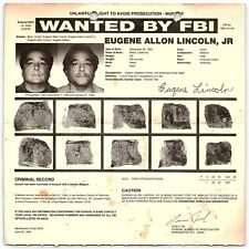 1995 FBI WANTED POSTER EUGENE ALLON LINCOLN JR AMBUSH MURDER CA DEPUTY   Z4977 picture