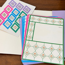 Vintage Current Just-a-Note Forever Flowers Note Cards Matching Seals Fold Over picture