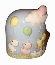 Vintage Lillian Vernon Baby Duck Bank 3D Pastel Balloons Duckies Easter picture