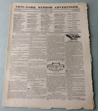 RARE 1830 New York Mirror Advertiser Newspaper Vol VIII Oct 2 Literature Ads picture
