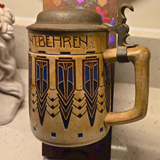Antique German Beer Stein Marzi Remy 1775 Jugendstil ArtNouveau Karl Goerig 0.5L picture