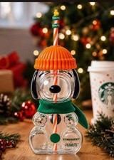 New 2026 Starbucks Peanuts Snoopy Glass Tumbler Halloween GIFT Limited 14OZ picture