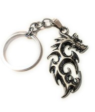 Awesome Solid Steel Dragon Chrome finish Key chain collectible cosplay keychain picture