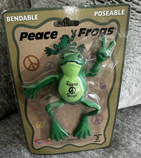 Peace Frogs Bendable Poseable Frog Figurine Figure RARE FIND New picture