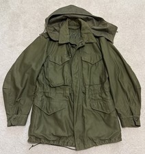 Vtg M-65 US Army Cold Weather Field Jacket Coat Hooded M-1943 Small Reg OG-107 picture
