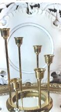 Pair Vtg partylite candle holders retired Fine Brass Creshendo 6 Candle Holder  picture