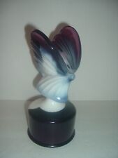 Fenton Purple & White Marble or Slag Glass Butterfly Unfinished on Base picture