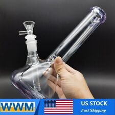 25cm Heavy Glass Bong Smoking Water Pipe Percolator Bongs Bubbler Hookah Purple picture