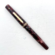 VTG Wahl Eversharp Doric Fountain Pen Red Marble Lever (No Nib/Feed) AS IS picture