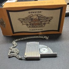 Rare Vintage Harley Davidson Lighter Style Pocket Watch with Chain picture