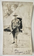 ID'd WWI Soldier PVT Roy Ingram Killed in Action in 1918 RPPC Postcard Photo KIA picture