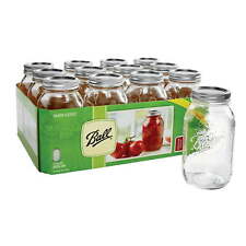 Glass Mason Jars Regular Mouth Quart Jars with Lids and Bands, Set of 12, 32 oz picture
