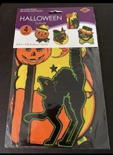 VINTAGE HALLOWEEN RETRO BEISTLE 4 CT CUTOUTS 8.5