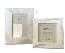 NEW Scali Genuine Alabaster Picture Frames 4x4 AND 4x6 Made in Italy Set of 2  picture