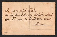 Vtg c.1940's French Love Letter With All My Heart Couple Postcard picture