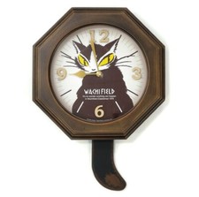 Wachifield Pendulum Clock Neko no dayan Japan  Amber Eyed Cat Clock picture