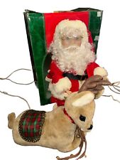 Santa’s Best 1996 Holiday Animation Moving Santa with Reindeer Display picture