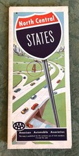 1959-60 AAA Official North Central States Roadmap Excellent Condition picture