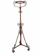 Vintage Wrought Iron Arts & Crafts Adjustable Ornate Standard Floor Lamp Detail picture