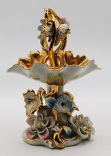 Vintage Meissen Hand Painted Porcelain Floral Basket #6569 3D flowers Gold Gilt picture