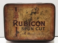 Antique Rubicon Spun Cut Pipe Tobacco, Empty Rectangular Tin picture