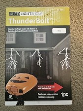 Halloween Gemmy LED Lightshow Projection White Thunderbolt Lightning Sound picture