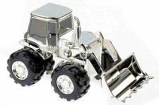 Christening Gifts. Silverplated Digger Tractor Money Box picture