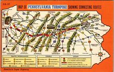PA-Pennsylvania, Map Pennsylvania Turnpike, Vintage Postcard picture