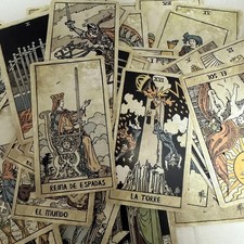 Vintage Spanish Tarot Deck 78 Cards Oracle Divination Fortune Telling Reading Ca picture