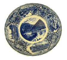 DELAWARE WATER GAP Pennsylvania PA Antique FLOW BLUE ENGLAND Souvenir PLATE picture