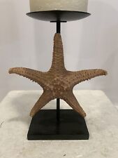 Vtg Real Starfish Candle Holder Natural Starfish Metal Base RARE Item See Photos picture