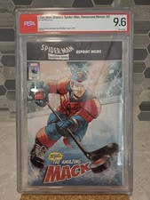 2026 SJ Shark Marvel SpiderMan Homeroom Heroes 2 Macklin Celebrini Cover PSA 9.6 picture