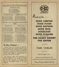 WWII 1945 C&EI Chicago & Eastern Illinois Railroad Timetables 