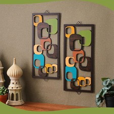 2 Pcs Mid Century Wall Art Mid Century Modern Decor Elegance Wall Accents Wood A picture