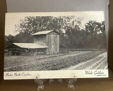 Postcard Rustic Farm Car Parked In Barn North Carolina Black And White Photo picture