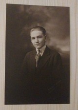 Antique 1920s Photo Young Man Suit Tie Smith Studio Martinsburg WV Cabinet  Card picture