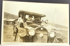 RPPC ~ fold-down windshield frame mid-sized touring cars 1920s REO postcard picture