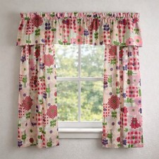 Vintage 1960/70's Floral 3 Piece Curtain Set Flower Power Cafe Kitchen Retro picture