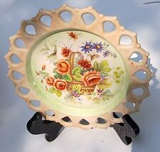 Vintage Flowery Plate Multicolor Delicately Designed Core Cut Eye Catching Rare  picture