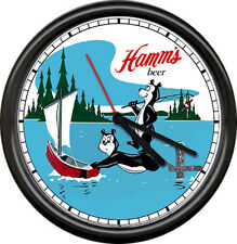 Hamm's Hamms Beer Bear Bar Tavern Fishing Boat Game Room Sign Wall Clock picture