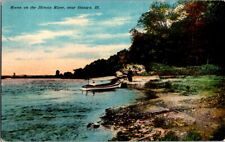Vintage Postcard Illinois River Scene near Ottawa IL Illinois 1910         B-571 picture
