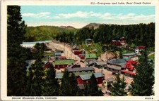 Postcard Evergreen and Lake Bear Creek Canon Denver Mountain Parks CO picture