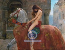 LADY GODIVA JOHN COLLIER PAINTING C 1898 COVENTRY LEGEND 8.5X11 CANVAS PHOTO picture